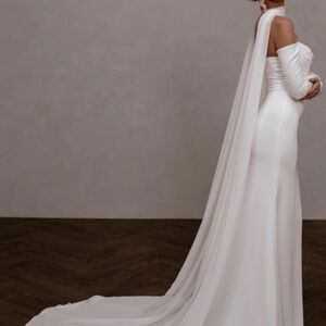 soft chiffon scarf cathedral length  - Made With Love Bridal